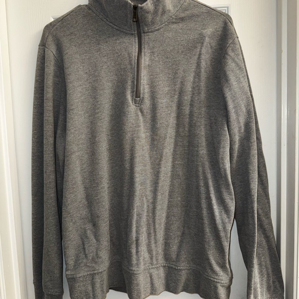 Amazon Essentials Men's Charcoal Zip-Up Sweater